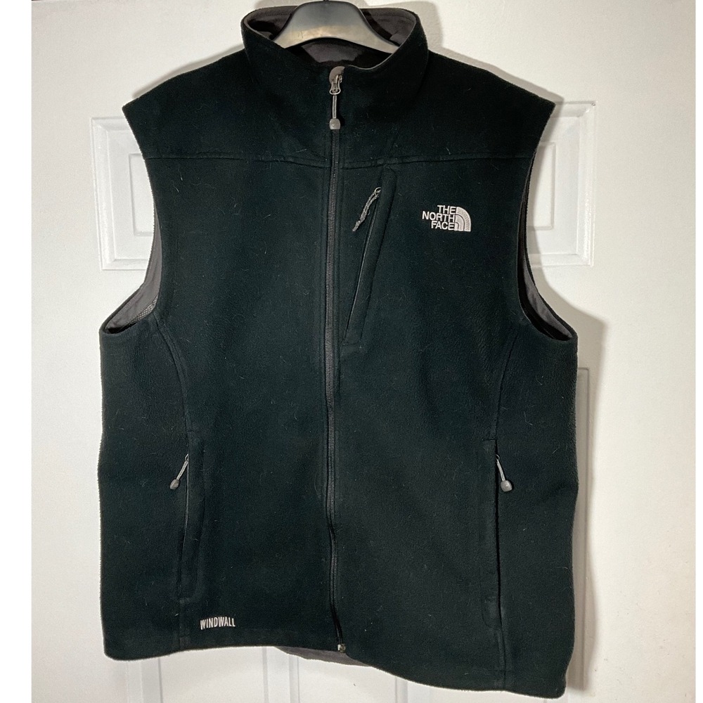 The North Face WindWall Fleece Vest Mens Large Black Full Zip Sleeveless Jacket